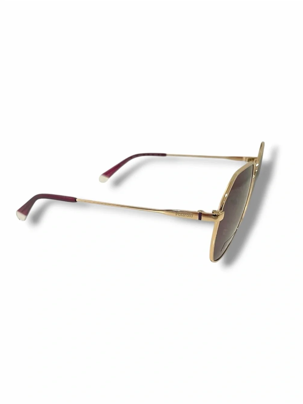 Polaroid Geometric Gold & Violet Polarized Sunglasses NWOT Octagon Cream Detail